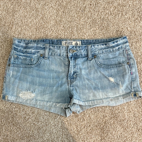 PINK Victoria's Secret Light Blue Jean Shorts - Picture 1 of 4